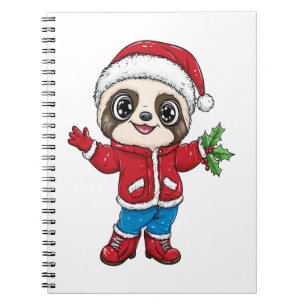 Cuaderno Personalizado Sloth Wearing Navidades