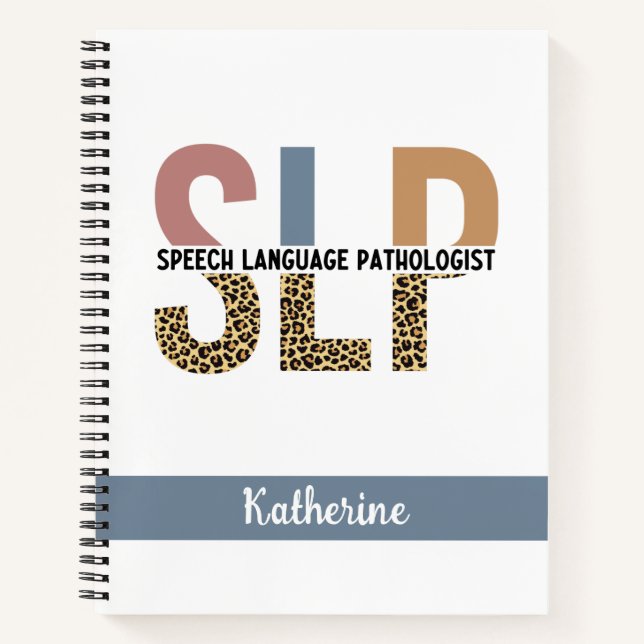 Cuaderno Personalizado SLP Speech Pathólogo Leopard Print (Anverso)