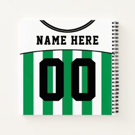 Cuaderno Personalizado Soccer Football Green Stripes Jersey