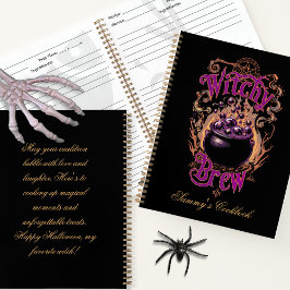 Cuaderno Personalizado Spooky Halloween Black Cauldron Witc