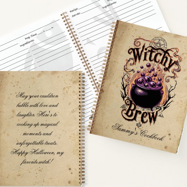 Cuaderno Personalizado Spooky Halloween Black Vintage Witch (Subido por el creador)
