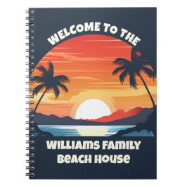 Cuaderno Personalizado Sunrise Palm Trees Beach House Guest