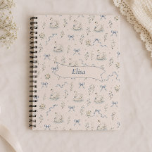 Cuaderno Personalizado Swan Lake Cottagecore con L