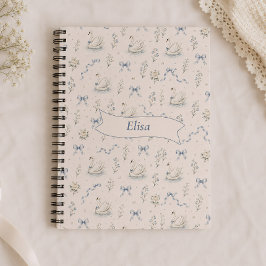 Cuaderno Personalizado Swan Lake Cottagecore con L