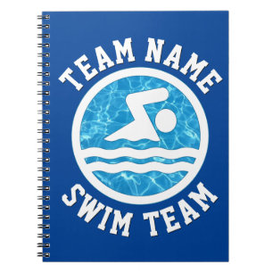 Cuaderno Personalizado Swim Team Nombre Escuela De Natación