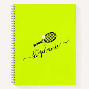 Cuaderno Personalizado Tennis Racket Monograma Yellow
