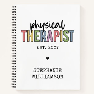 Cuaderno Personalizado Terapia física PT Regalos de graduac