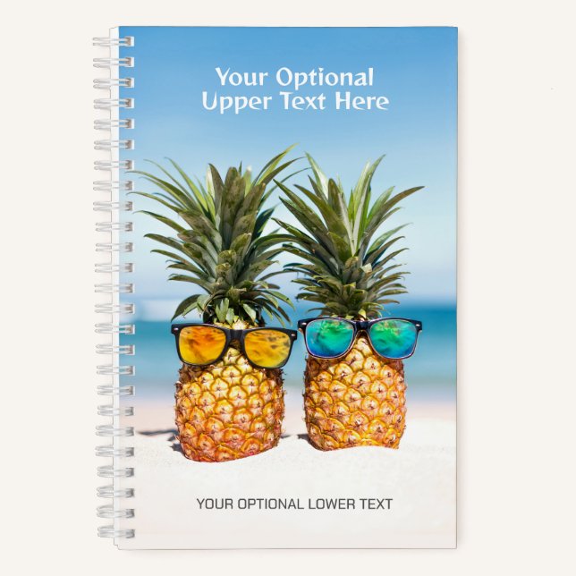Cuaderno Personalizado Text Beach Pineapples (Anverso)