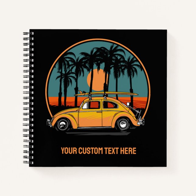 Cuaderno Personalizado Texto Atardecer tropical (Anverso)