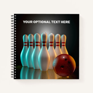 Cuaderno Personalizado Texto Bowling Strike conjunto de esc
