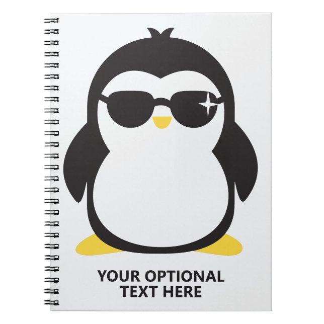 Cuaderno Personalizado texto fresco pingüino (Frente)