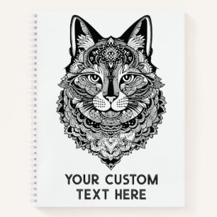 Cuaderno Personalizado Texto Gato ornamental