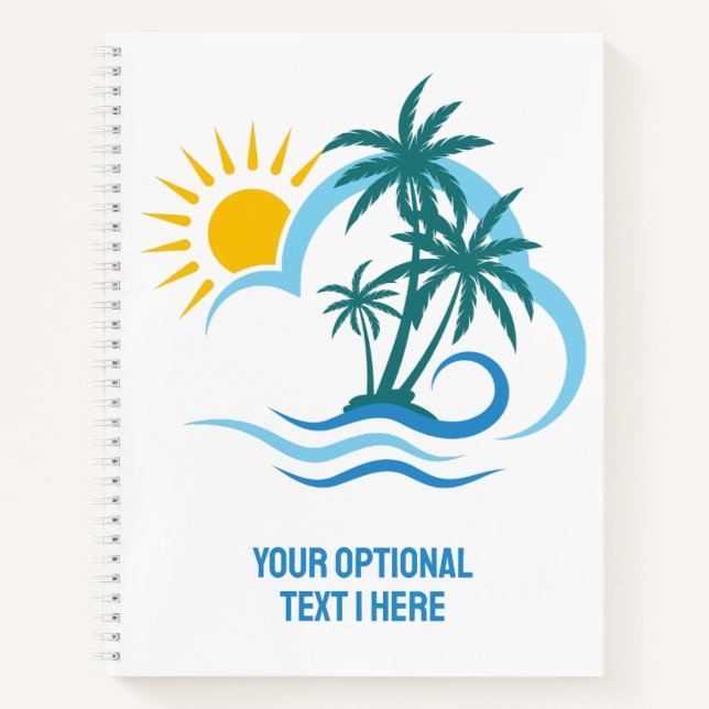 Cuaderno Personalizado Texto Islas Tropicales (Anverso)