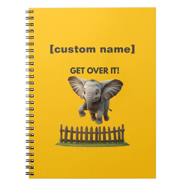 Cuaderno Personalizado Texto o Nombre Elefante Volante (Frente)