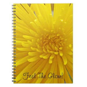 Cuaderno Personalizado Textos Spiky Yellow Dahlia Flower Fo