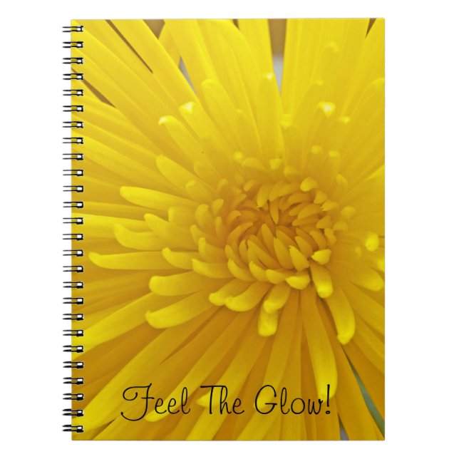 Cuaderno Personalizado Textos Spiky Yellow Dahlia Flower Fo (Frente)
