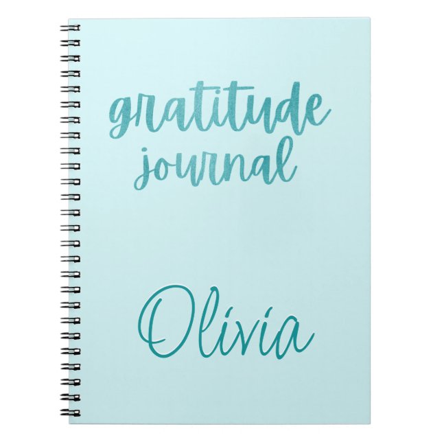 Cuaderno Personalizado Turquoise Faux Verde azulado Relieve (Frente)