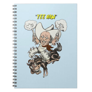 Cuaderno Personalizado vaquero disparando pistolas montando