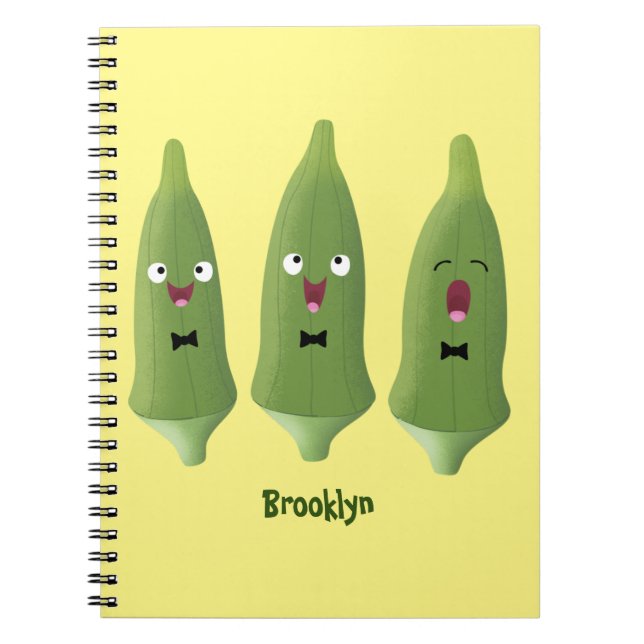 Cuaderno Personalizado vegetal de okra cantante (Frente)