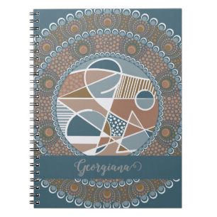 Cuaderno Personalizado Verde azulado y oro Resumen de acent