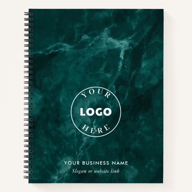 Cuaderno Personalizado verde con logotipo profesional (Anverso)