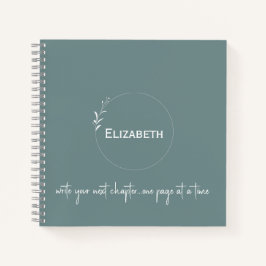 Cuaderno Personalizado Verde "Escribe Tu Próximo Capítulo"