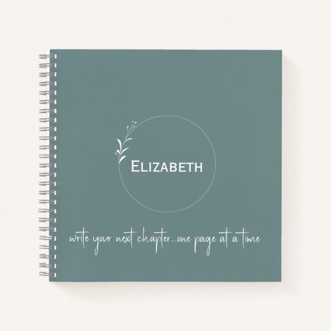 Cuaderno Personalizado Verde "Escribe Tu Próximo Capítulo" (Anverso)