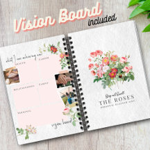 Personalizado Vision Board Rosas florales con escr