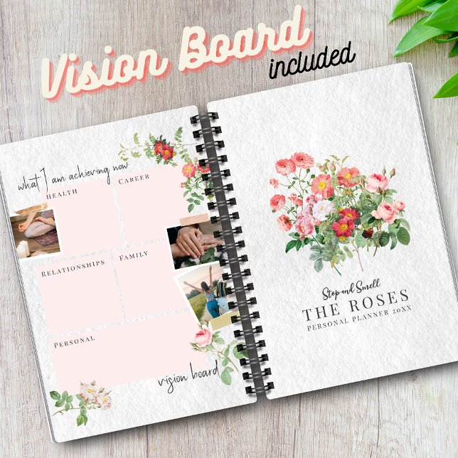 Cuaderno Personalizado Vision Board Rosas florales con escr (Subido por el creador)