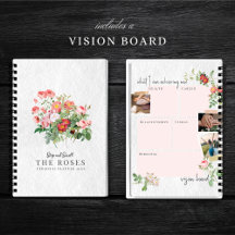 Personalizado Vision Board Rosas florales con escr
