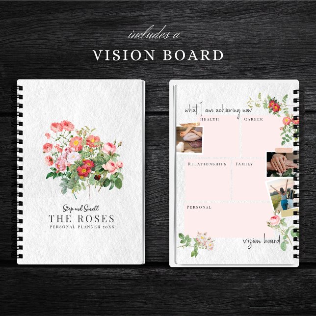 Cuaderno Personalizado Vision Board Rosas florales con escr (Subido por el creador)