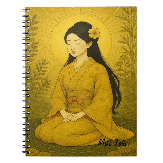 Cuaderno Personalizado Zen Yoga Meditación Amarillo (Frente)
