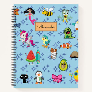 Cuaderno Personalizados brillan lindos personalizados azule