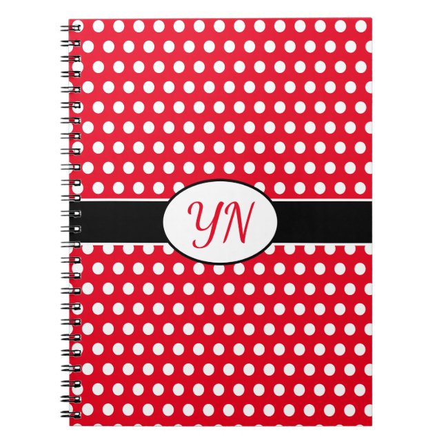 Cuaderno Personalizados iniciales Punto de Polka (Frente)