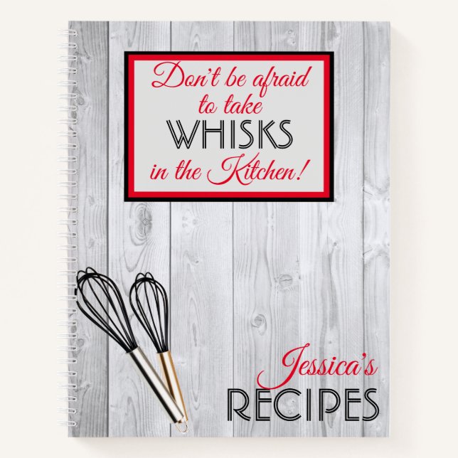 Cuaderno Personalizados Tomen Whisks En La Cocina Rústica (Anverso)