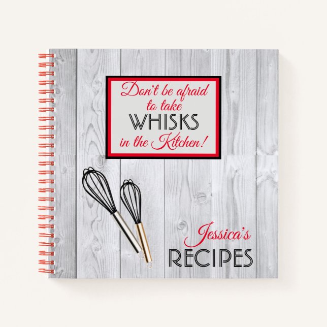 Cuaderno Personalizados Tomen Whisks En La Cocina Rústica (Anverso)