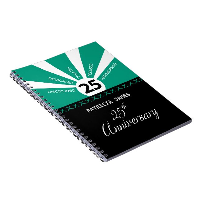 Cuaderno Personalizar, 25º Aniversario de Empleado (Lado Derecho)