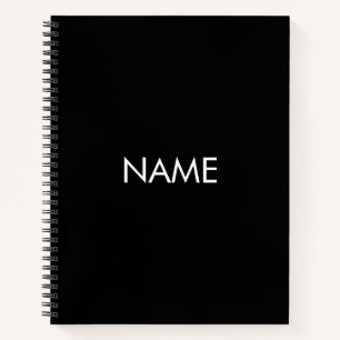 Cuaderno Personalizar con nombre, texto minimalista blanco