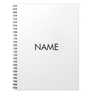 Cuaderno Personalizar con nombre, texto minimalista blanco