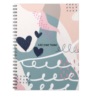Cuaderno PERSONALIZAR: Corazones y líneas abstractas