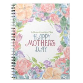 Cuaderno Personalizar cuatro flores acuarela Día de la Madr