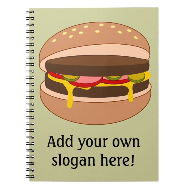 Cuaderno Personalizar de este gráfico de Hamburger (Frente)