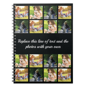 Cuaderno Personalizar el collage de fotografías y el bloc d