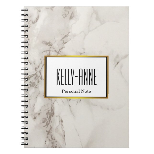 Cuaderno Personalizar el Diseñador de textura de mármol ele (Frente)