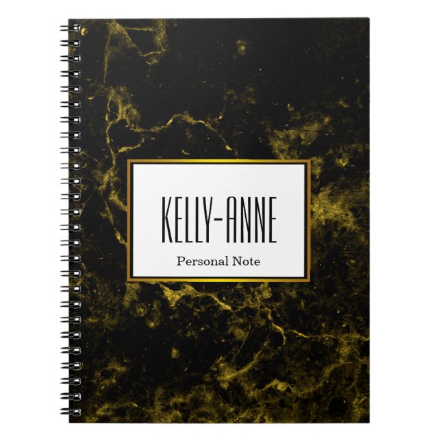 Cuaderno Personalizar el Diseñador de textura de mármol ele (Frente)