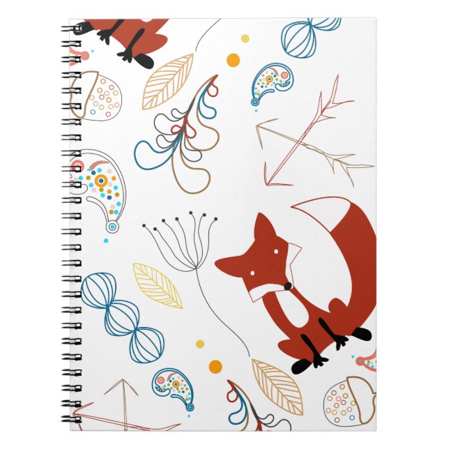 Cuaderno Personalizar el modelo moderno de Fox Woodland (Frente)