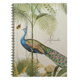 Cuaderno Personalizar el pavo real con mariposas