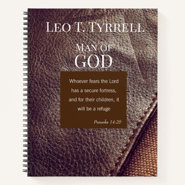 Cuaderno Personalizar el verso de la biblia masculina (Anverso)