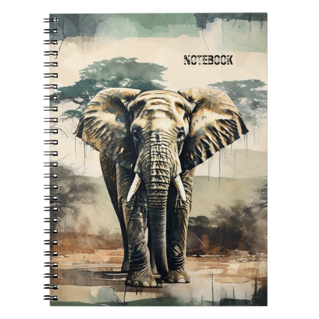 Cuaderno PERSONALIZAR: Elefante | Diario de bloc de notas (Frente)