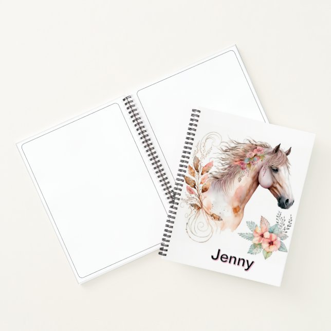 Cuaderno Personalizar esbozo de caballo blanco (Interior)